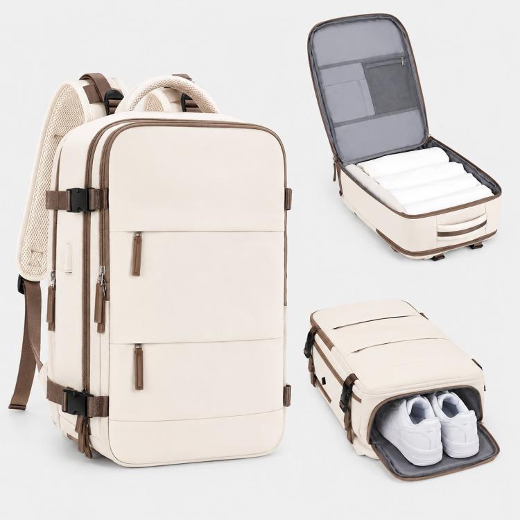 Women Men Travel Backpack Carry-On with Laptop Compartment & USB Port, Shoe Storage, Wet/Dry Separation, Waterproof Large Capacity Daypack