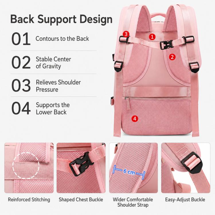 Women Men Travel Backpack Carry-On with Laptop Compartment & USB Port, Shoe Storage, Wet/Dry Separation, Waterproof Large Capacity Daypack
