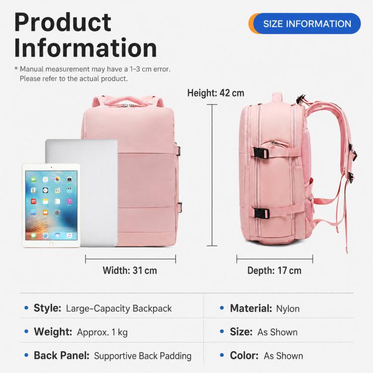 Women Men Travel Backpack Carry-On with Laptop Compartment & USB Port, Shoe Storage, Wet/Dry Separation, Waterproof Large Capacity Daypack