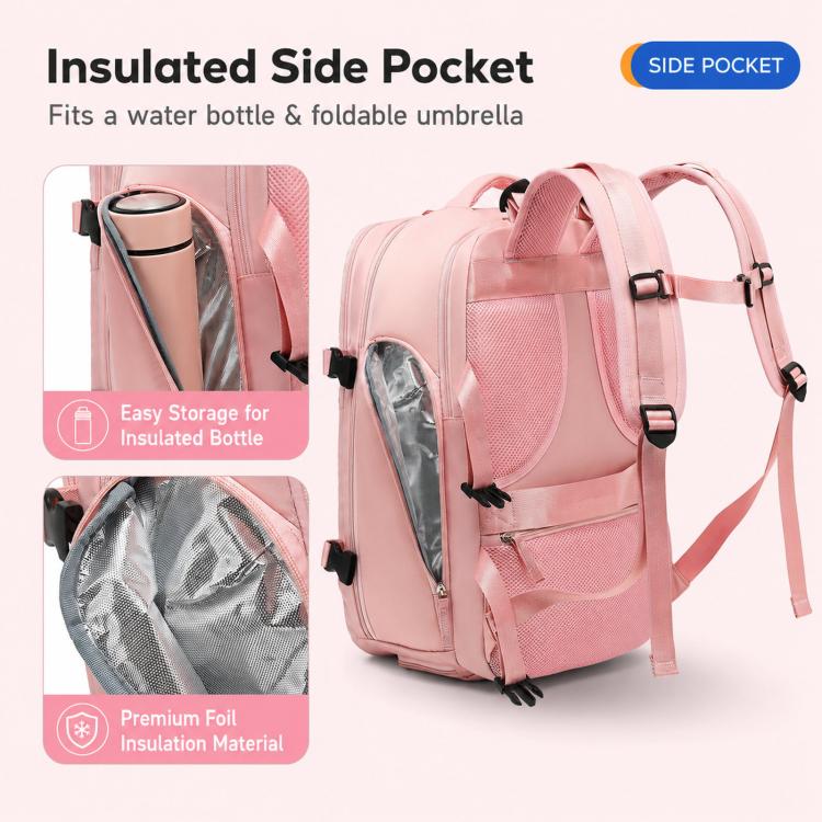 Women Men Travel Backpack Carry-On with Laptop Compartment & USB Port, Shoe Storage, Wet/Dry Separation, Waterproof Large Capacity Daypack