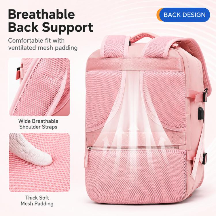 Women Men Travel Backpack Carry-On with Laptop Compartment & USB Port, Shoe Storage, Wet/Dry Separation, Waterproof Large Capacity Daypack