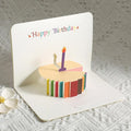 3D Pop-Up Birthday Card Minimalist Foldable Colorful Cake Greeting Card, Cake