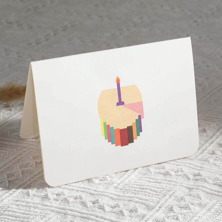 3D Pop-Up Birthday Card Minimalist Foldable Colorful Cake Greeting Card, Cake