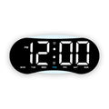 Curved LED Digital Wall Clock Large Display Desk Clock with Ambient Night Light, Day Date Temperature Dimmable for Bedroom Office