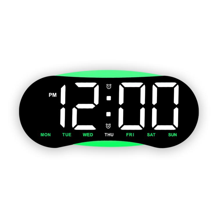 Curved LED Digital Wall Clock Large Display Desk Clock with Ambient Night Light, Day Date Temperature Dimmable for Bedroom Office