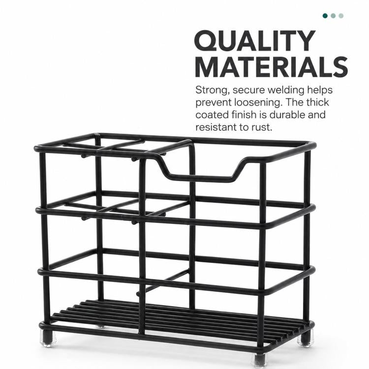 Toothbrush Razor Storage Rack Wrought Iron Oral Care Skincare Accessories Square Holder