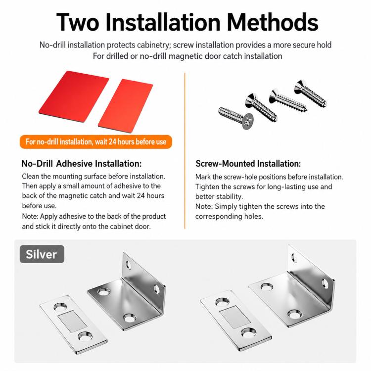 2pcs  /Pack Ultra-thin Invisible L-Shaped Magnetic Door Stopper For Sliding Doors