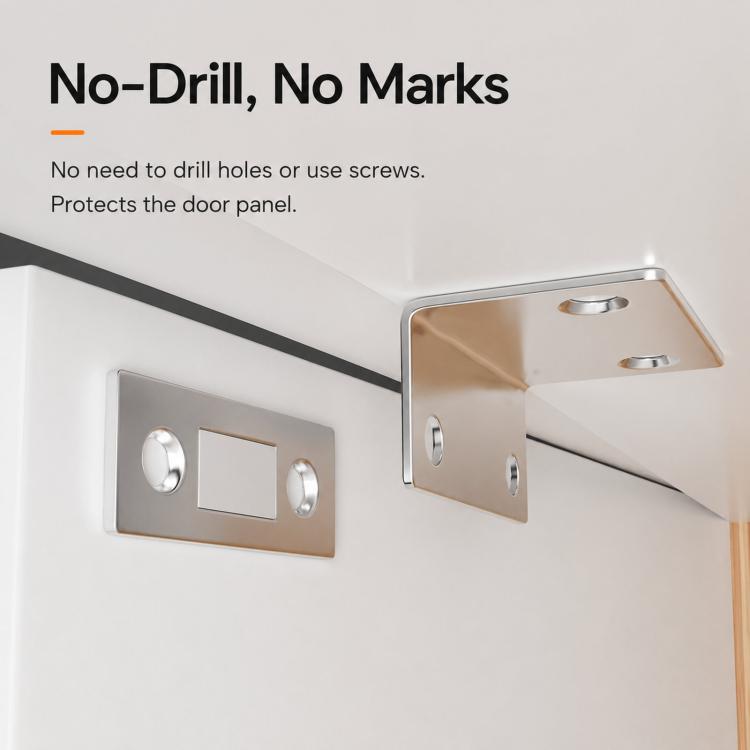 2pcs  /Pack Ultra-thin Invisible L-Shaped Magnetic Door Stopper For Sliding Doors
