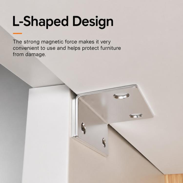 2pcs  /Pack Ultra-thin Invisible L-Shaped Magnetic Door Stopper For Sliding Doors