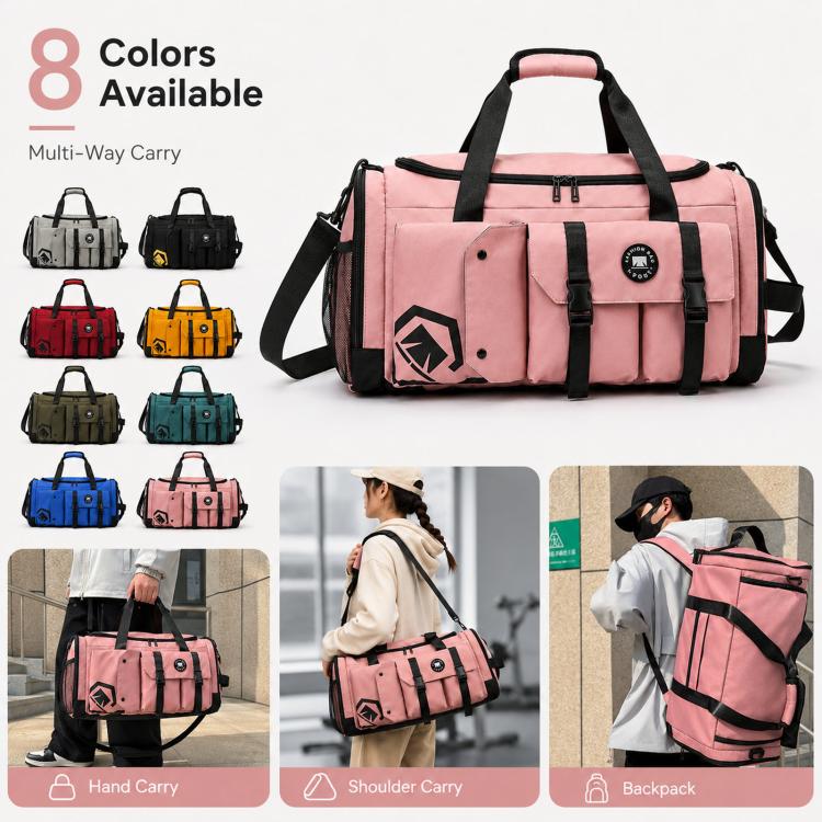 3-Way Convertible Sports Gym Bag With Shoe Compartment Water-Resistant Travel Duffle Backpack With Wet Pocket For Men Women