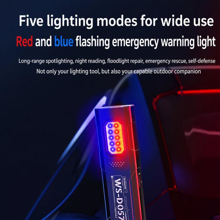 WS-D057 Ultra-Thin Multifunctional COB High Bright Flashlight Outdoor Portable Clip-On Magnetic LED Work Light, WS-D057