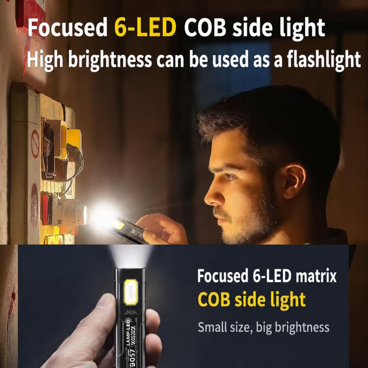 WS-D057 Ultra-Thin Multifunctional COB High Bright Flashlight Outdoor Portable Clip-On Magnetic LED Work Light, WS-D057