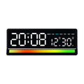 LED Digital Alarm Clock with Sound-Activated RGB Light Large Display with Date/Day/Temperature Support USB Output