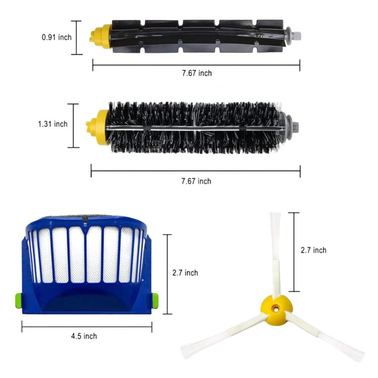 24 In 1 Replacement Parts For iRobot Roomba 600 Series 690 694 650 620 660 651 614 Vacuum Replenishment Kit, 24 In 1