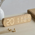 LED Digital Alarm Clock  With Temperature Display DST Dual Alarm, 6665A Wood Grain, 6665B Fabric Texture, 6686A Wood Grain, 6686B Fabric Texture