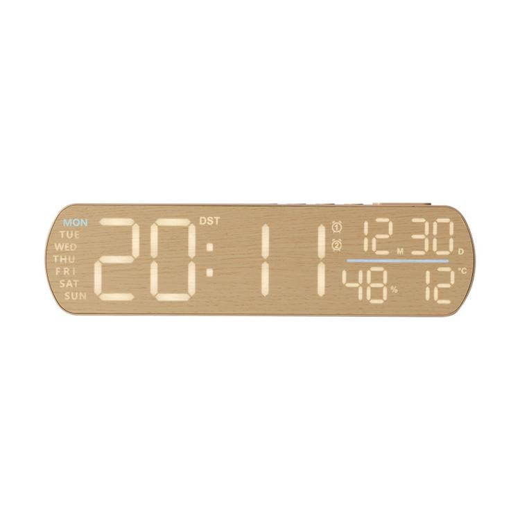 LED Digital Alarm Clock  With Temperature Display DST Dual Alarm, 6665A Wood Grain, 6665B Fabric Texture, 6686A Wood Grain, 6686B Fabric Texture