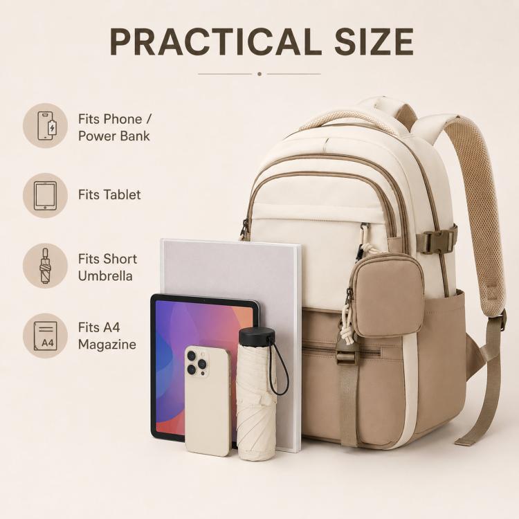 ANLISHI Aesthetic School Backpack Bookbag with Detachable Coin Pouch for Teens College Campus
