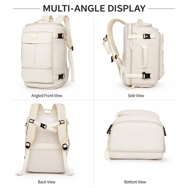 Expandable Travel Backpack Flight Approved Carry On Gym Backpack with Shoe Compartment USB Port