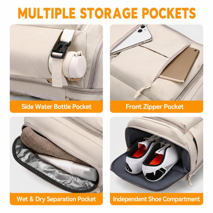 Expandable Travel Backpack Flight Approved Carry On Gym Backpack with Shoe Compartment USB Port
