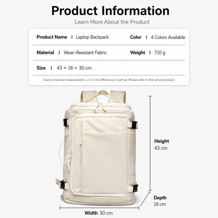 Expandable Travel Backpack Flight Approved 28-38L Carry On Backpack with Shoe Compartment 15.6-inch Laptop Pocket