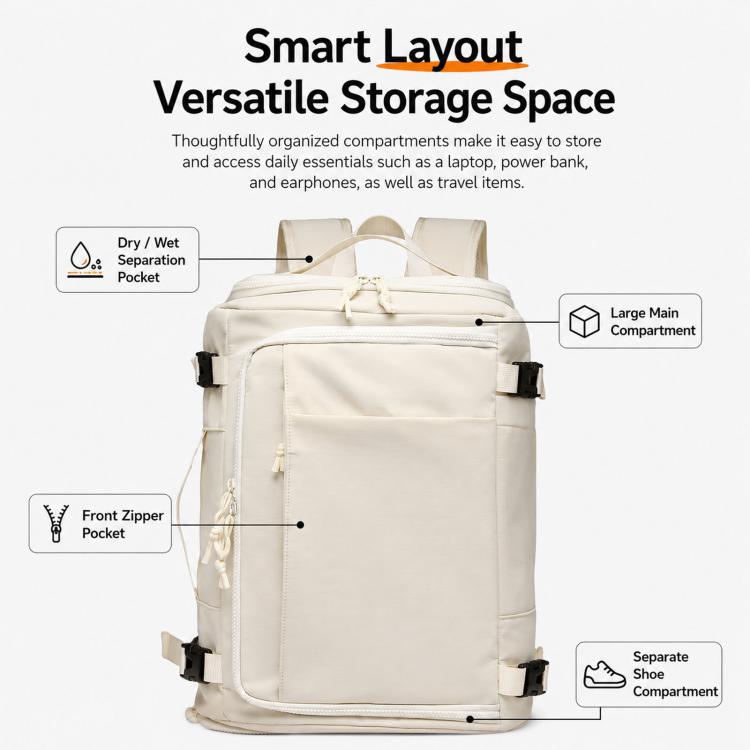 Expandable Travel Backpack Flight Approved 28-38L Carry On Backpack with Shoe Compartment 15.6-inch Laptop Pocket