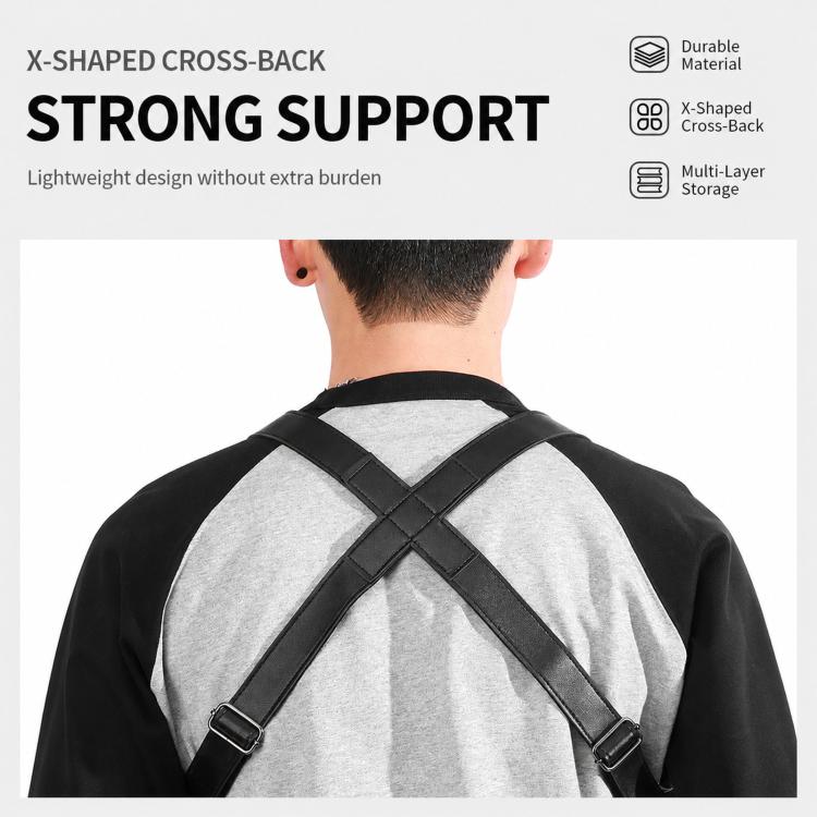 PU Leather Underarm Shoulder Bag Harness Anti Theft Chest Rig with Adjustable Straps Techwear Utility Vest Bag