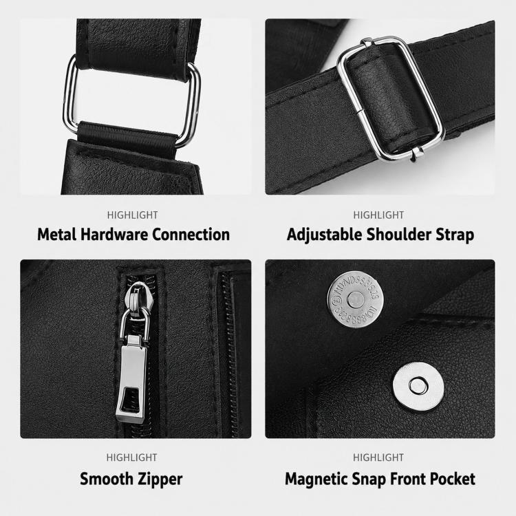 PU Leather Underarm Shoulder Bag Harness Anti Theft Chest Rig with Adjustable Straps Techwear Utility Vest Bag
