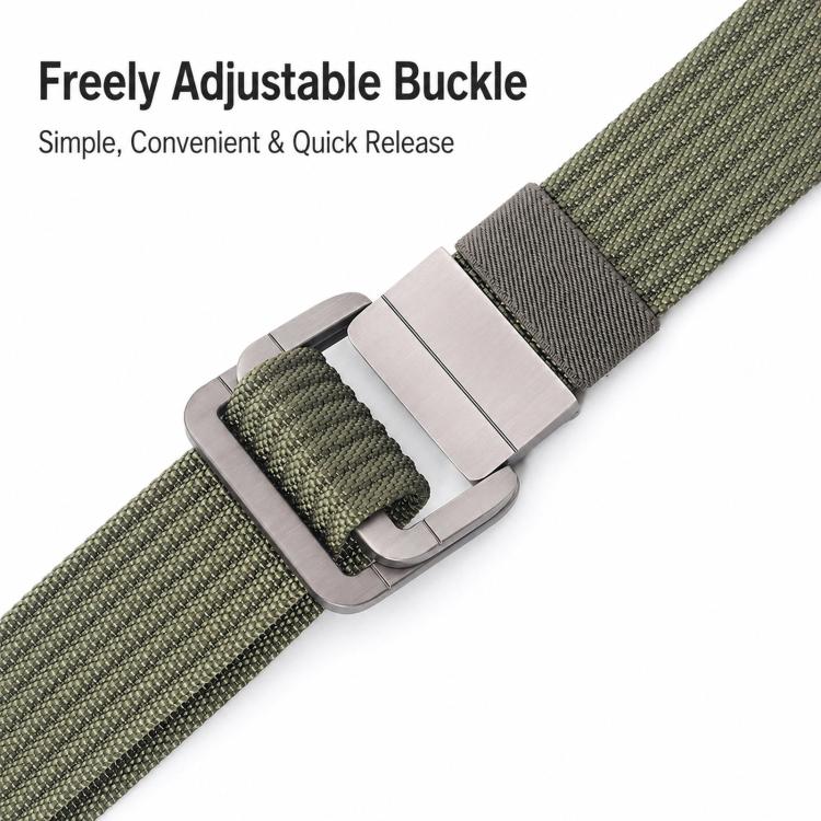 Casual Nylon Belt With Automatic Alloy Buckle Men Women Belt, 120cm