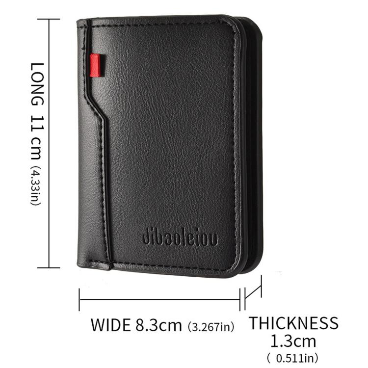 Dibaoleiou K3315 Portable Vertical Men Billfold 2-Fold Large Capacity Wallet & Card Holder