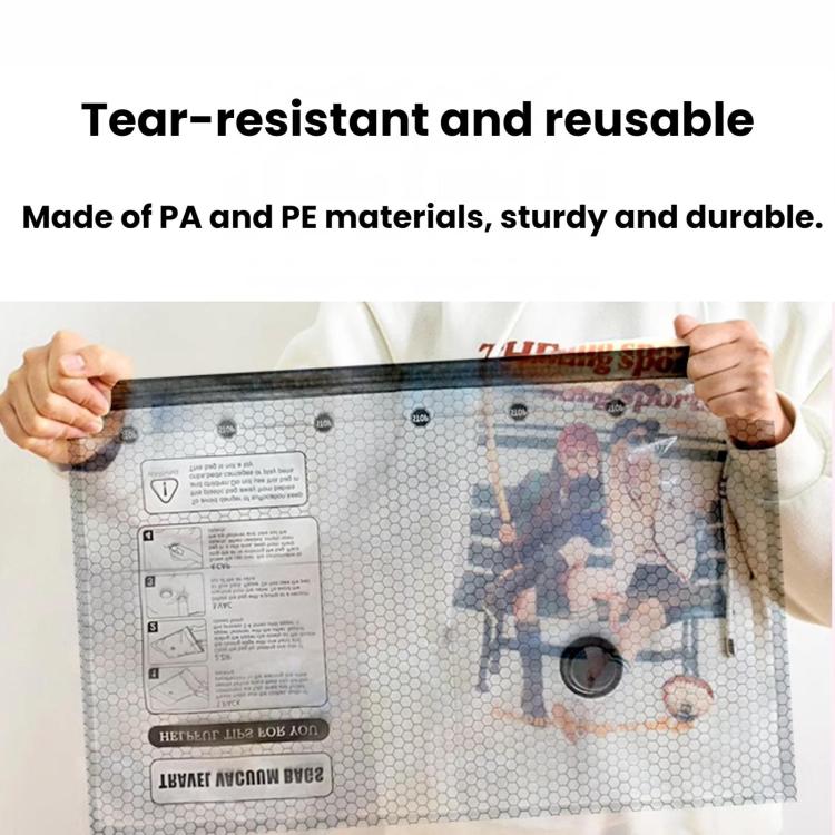 Vacuum Compression Bags For Household Clothes Storage, Without Pump, 6pcs /Set 2S+2M+2L, 9pcs /Set 3S+3M+3L, 12pcs /Set 4S+4M+4L, 15pcs /Set 5S+5M+5L