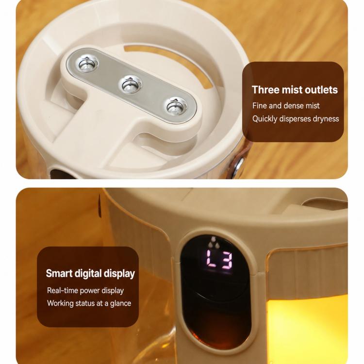 H40 3 Nozzles Household 1.5L Large Capacity Humidifier Quiet Humidifier With Ambient Light