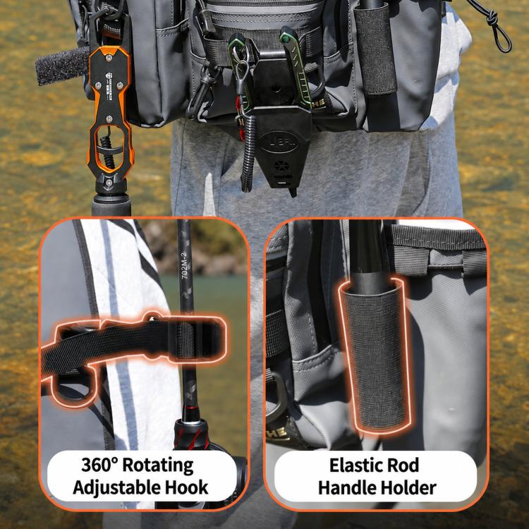 YEYINGZHE Waterproof Fishing Tackle Bag Multifunctional Crossbody Shoulder Sling Pack With Rod Holder