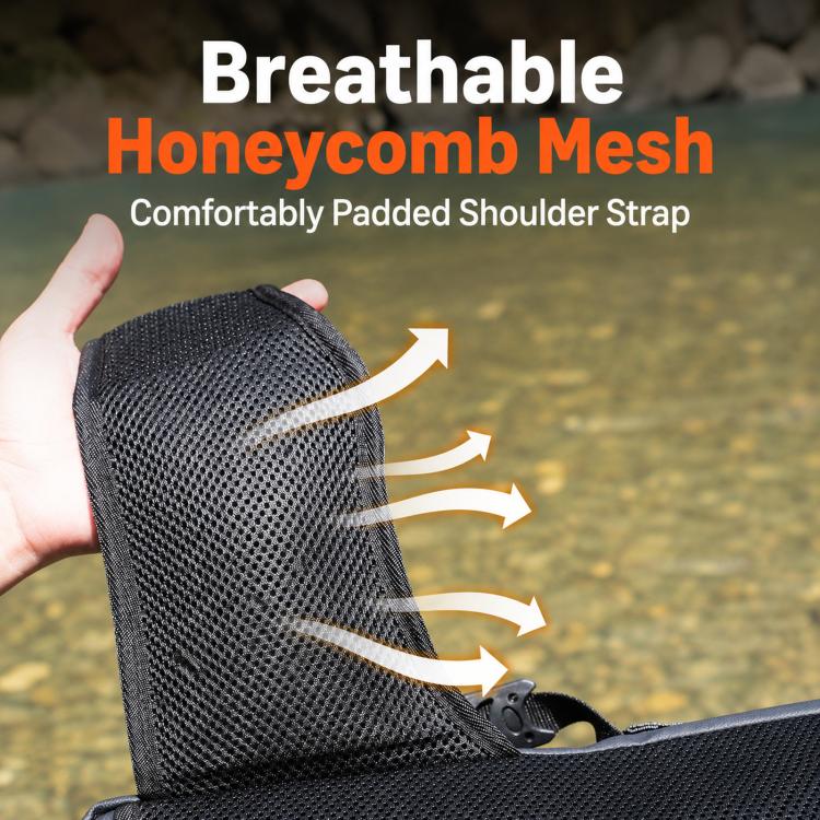 YEYINGZHE Waterproof Fishing Tackle Bag Multifunctional Crossbody Shoulder Sling Pack With Rod Holder