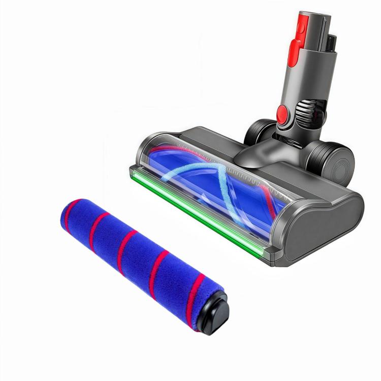 Replacement Cleaner Head Anti-Tangle V-Shaped Rolling Brush & Soft Plush Roller Set, For Dyson V15/V11/V10/V8/V7, For Dyson V12 Slim/V10 Slim