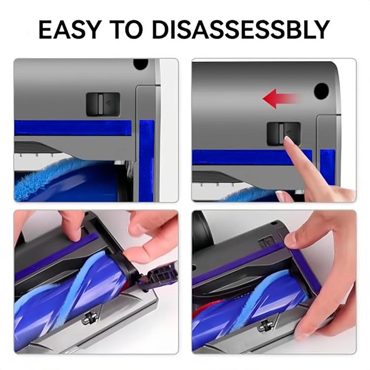 Replacement Cleaner Head Anti-Tangle V-Shaped Rolling Brush & Soft Plush Roller Set, For Dyson V15/V11/V10/V8/V7, For Dyson V12 Slim/V10 Slim