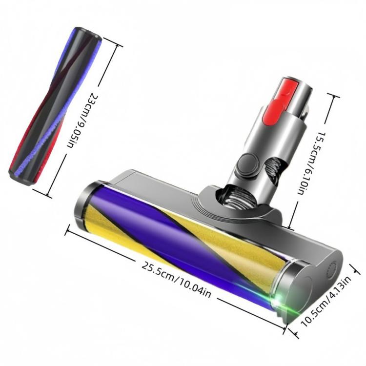 For Dyson V7 V8 V10 V11 V15 Soft Cleaner Head With Carbon Fiber Bristle Roller Kit, LED Fluffy Slim Set