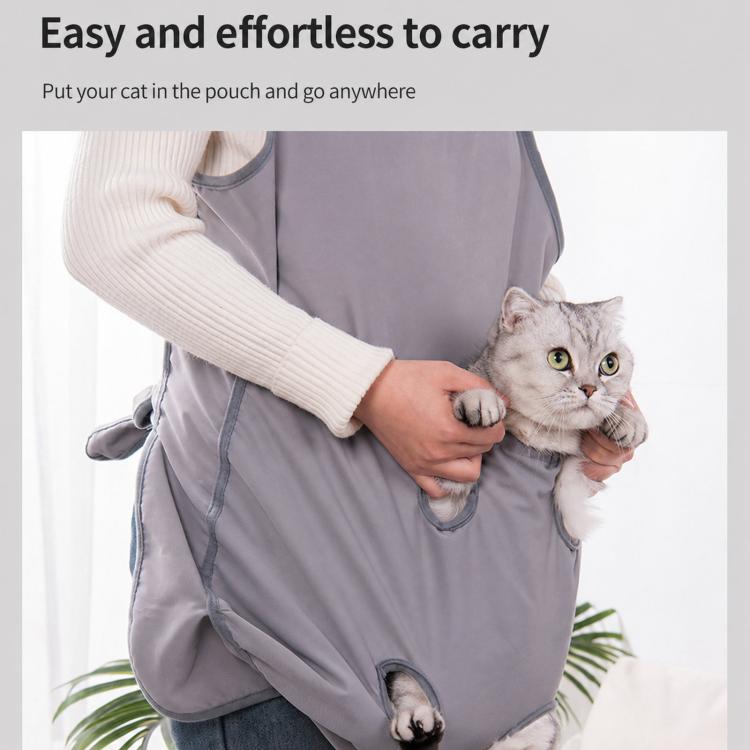 Summer Cat Grooming Apron For Nail Trimming Anti-Hair Sticking Design With Feet Opening