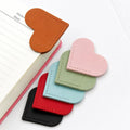 6-Piece Set Heart-Shaped Bookmark Clips Minimalist Portable PU Leather Corner Protectors