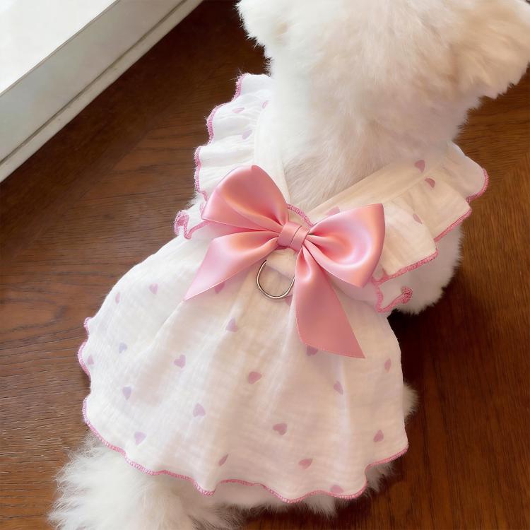 Anti-Shedding Thin Cat Clothes Summer Wearable Harness Dress For Pets, XS, S, M, L, XL