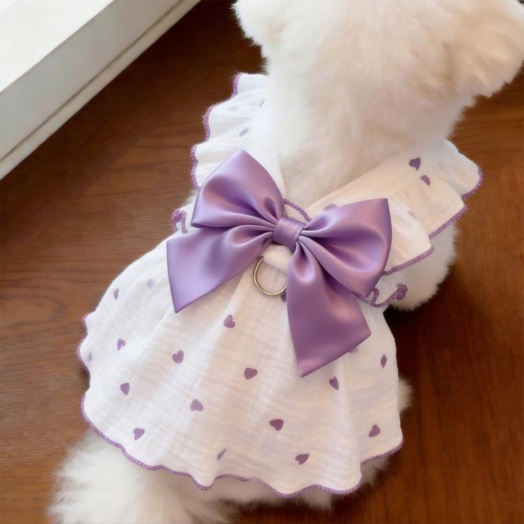 Anti-Shedding Thin Cat Clothes Summer Wearable Harness Dress For Pets, XS, S, M, L, XL