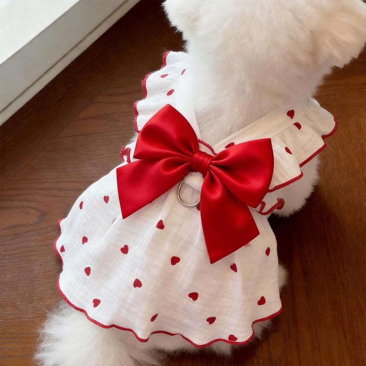Anti-Shedding Thin Cat Clothes Summer Wearable Harness Dress For Pets, XS, S, M, L, XL