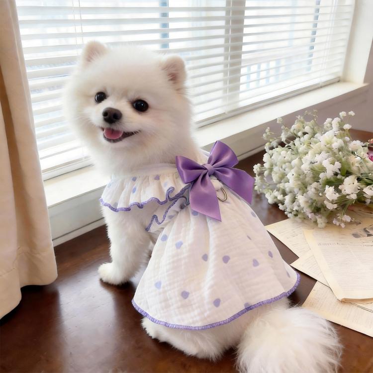 Anti-Shedding Thin Cat Clothes Summer Wearable Harness Dress For Pets, XS, S, M, L, XL