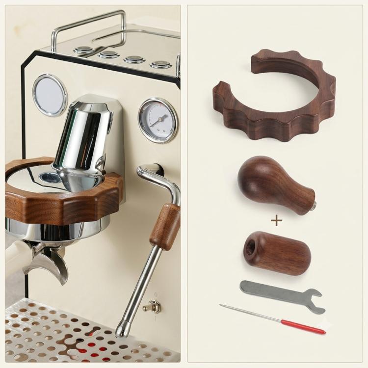 For Gemilai 3006/3145/3145B Espresso Machine Walnut Wood Modification Accessories, Anti-Scald Ring, Steam Lever Knob, Steam Wand Sleeve, 2-Piece Set, 3-Piece Set