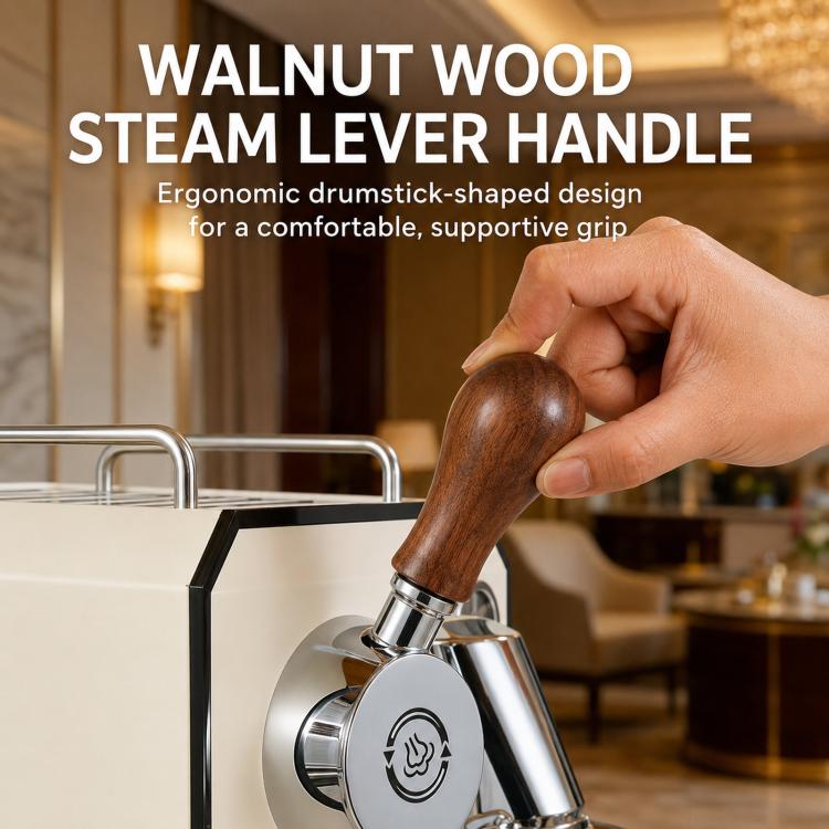 For Gemilai 3006/3145/3145B Espresso Machine Walnut Wood Modification Accessories, Anti-Scald Ring, Steam Lever Knob, Steam Wand Sleeve, 2-Piece Set, 3-Piece Set