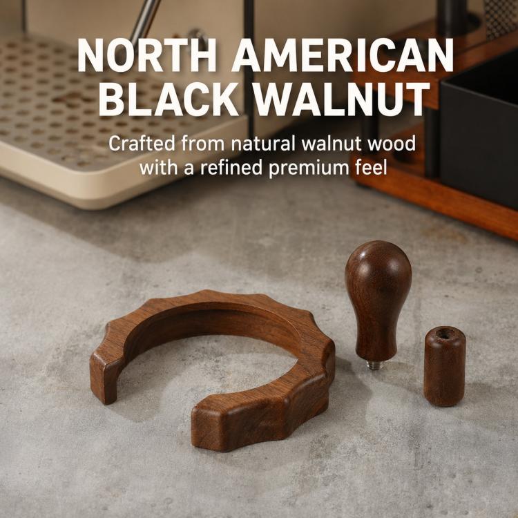 For Gemilai 3006/3145/3145B Espresso Machine Walnut Wood Modification Accessories, Anti-Scald Ring, Steam Lever Knob, Steam Wand Sleeve, 2-Piece Set, 3-Piece Set