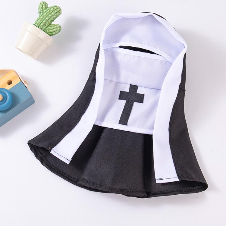 Summer Nun Cosplay Costume For Cats Thin Breathable Funny Photo Outfit For Pets, S, M, L