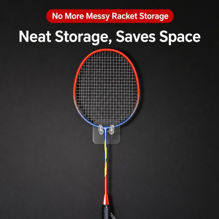 10pcs Adhesive Badminton Racket Wall Hooks No Drill Tennis Racquet Holder Waterproof Power Plug Organizer