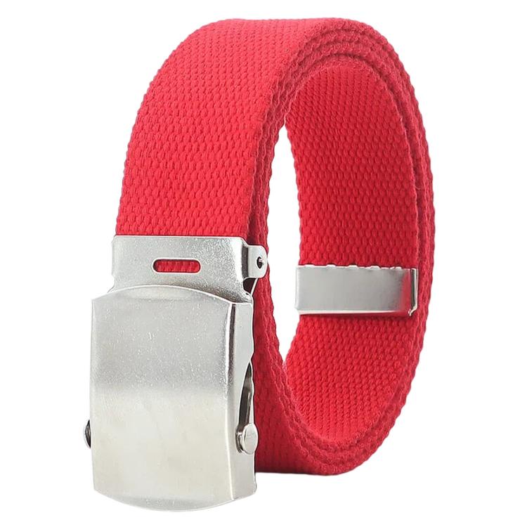 Men Canvas Web Belt 32mm Narrow Casual Belts With Slider Automatic Buckle, 115cm, 125cm, 135cm