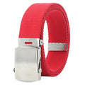 Men Canvas Web Belt 32mm Narrow Casual Belts With Slider Automatic Buckle, 115cm, 125cm, 135cm
