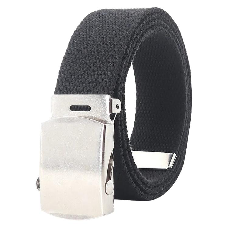 Men Canvas Web Belt 32mm Narrow Casual Belts With Slider Automatic Buckle, 115cm, 125cm, 135cm